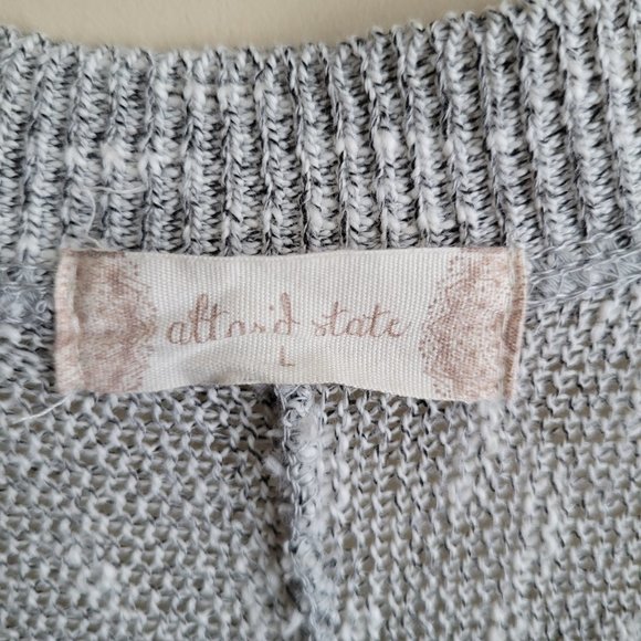 Altar'd State Womens Cardigan Sweater Size Large Waterfall Front Knit Stripes - Picture 2 of 7